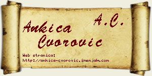 Ankica Čvorović vizit kartica